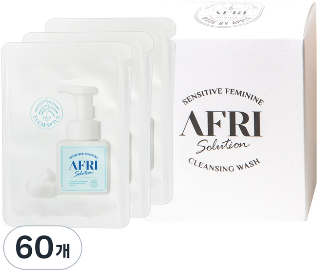 애프리 여성청결제 파우치 휴대용청결제 1BOX 천연 약산성성분 개별포장 여행용청결제 (프로폴리스 함유), 60개, 3ml