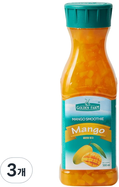 골든팜 망고 과일청, 500ml, 3개 - 쿠팡