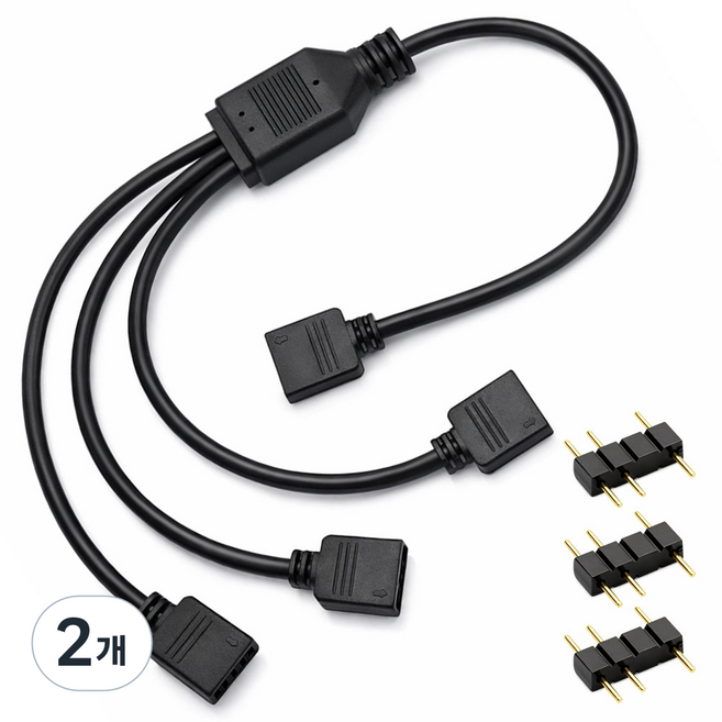 PC용 5V 3핀 ARGB 분배 연장 확장 케이블, 315mm, 2개