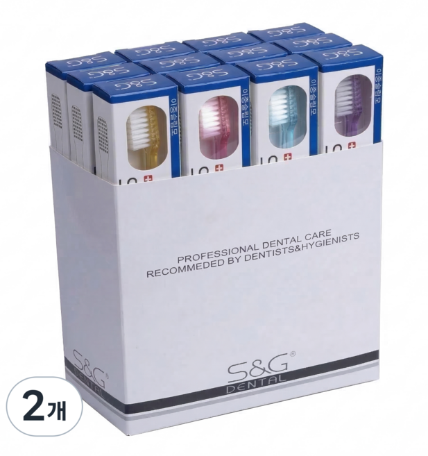 에스앤지 칫솔 성인이중슬림모 12개입 1박스, 2개