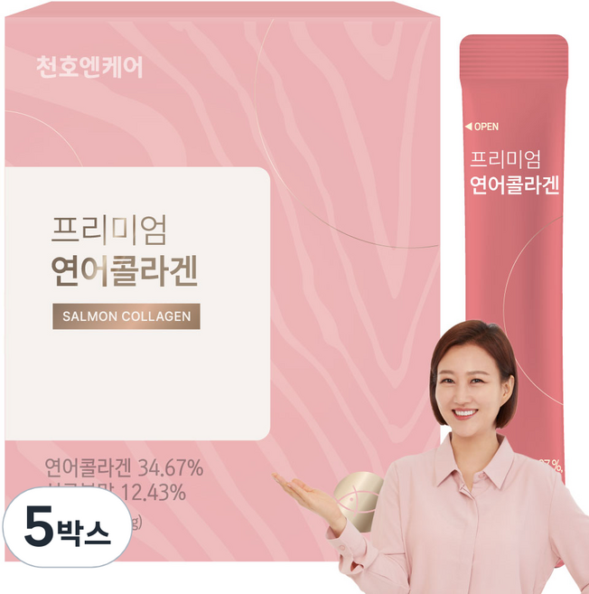 천호엔케어 연어콜라겐 프리미엄, 5박스, 30회분