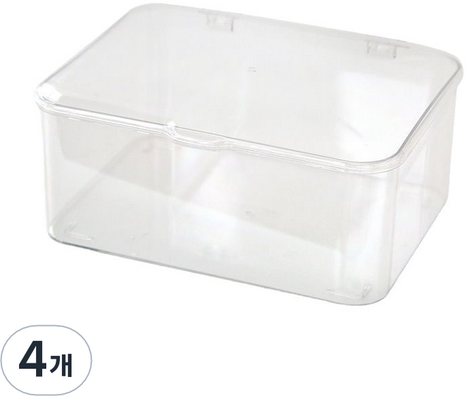 롤링페이퍼 다용도 투명 보관함 머리끈 사무용품 마스크팩 수납함, 4개, 투명(23.5x17.5x10cm)