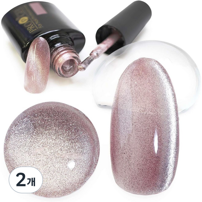 프로프젤 갤럭시 자석젤 마그그젤 캣츠아이자석젤 자석네일 자석젤네일 자석네일아트 잘잘나가는마그넷젤 마그넷젤추천, 2개, 7.2ml, 023 스모키핑크