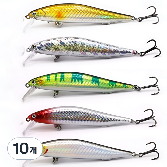 코르빈 바다 민물 겸용 미노우 5종 (9cm 11cm), 혼합색상, 10개, 14g