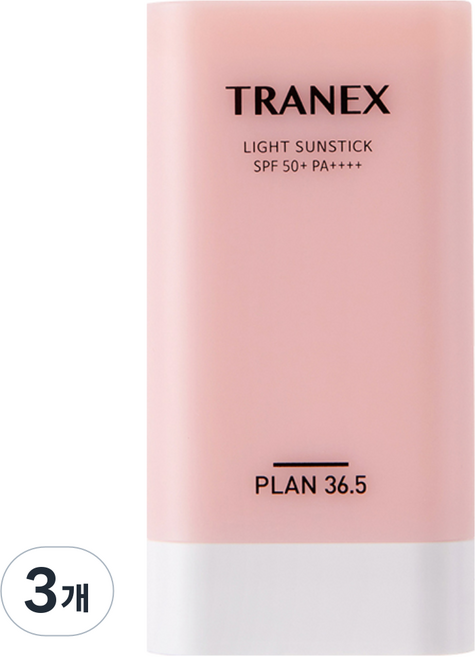트라넥스 끈적임 백탁 없는 라이트 비건 선스틱 20g PA++++ SPF 50+, 3개