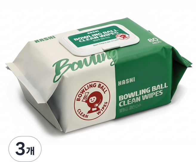 하시 볼링공 클린 티슈 빅사이즈 캡형 70g 두툼한 대형 클리너 80매, 3개, 화이트