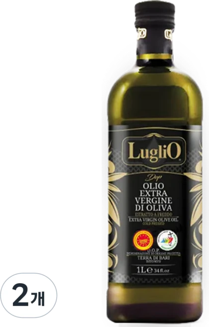 2025년 바티칸 교황청 공식지정오일 압도적산도0.19 DOP인증 냉압착 엑스트라버진 올리브오일 100% 프리미엄 올리브유, 1L, 2개 - 쿠팡