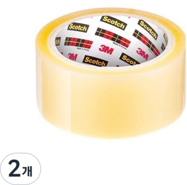 3M 스카치 포장용 박스테이프 PK65 48mmx40m, 2개, 투명