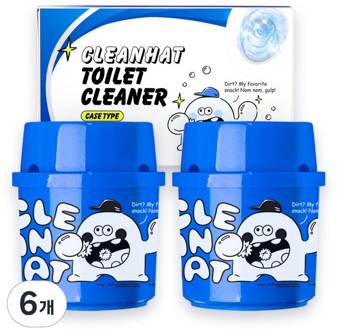 클린햇 물때 탈취에 강한 자동 변기 세정제, 6개, 200g