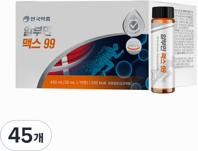 안국약품 마시는 알부민 맥스 99 프리미엄 MAX 특허원료 3종, 45개, 35ml