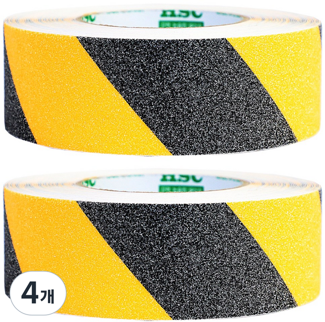 한신케미칼 미끄럼방지 논슬립테이프 안전사선 50mm x 15M, 4개
