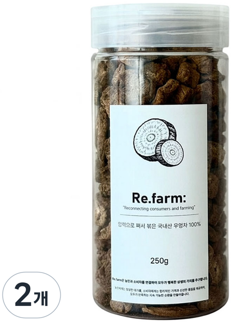 리팜 압력으로 쪄서 볶은 국내산 우엉차 오픈캡형, 2개, 1개입, 250g
