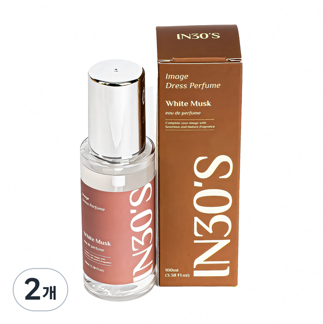 인써티 오드퍼퓸 섬유 향수 드레스퍼퓸, 16.화이트머스크, 100ml, 2개