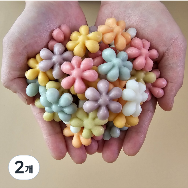 굿푸드365 국산쌀 레인보우 꽃 떡국떡, 2개, 400g