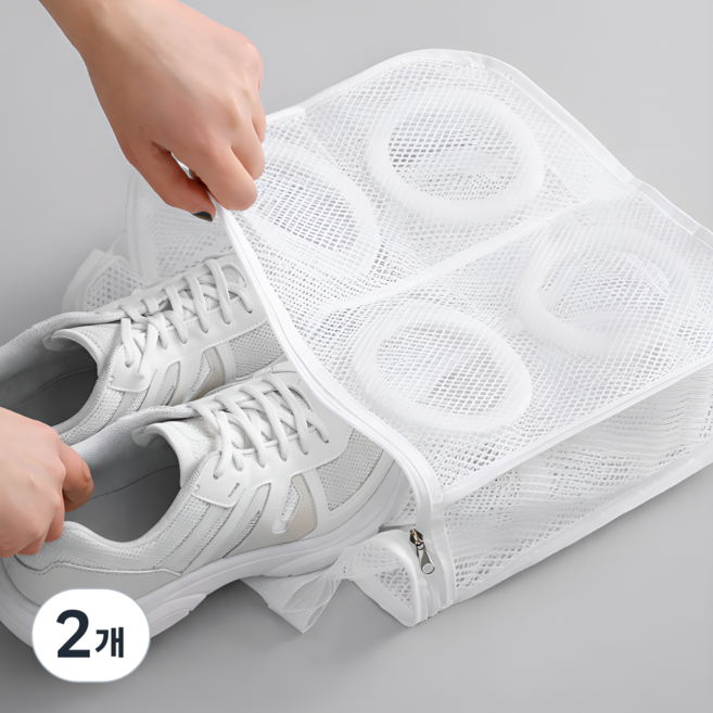 세요나 손상방지 신발전용 운동화 세탁망, 화이트, 2개