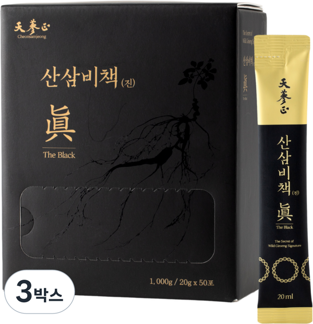 고농축 산삼진액 천삼정 산삼비책진 더 블랙, 3박스, 1L