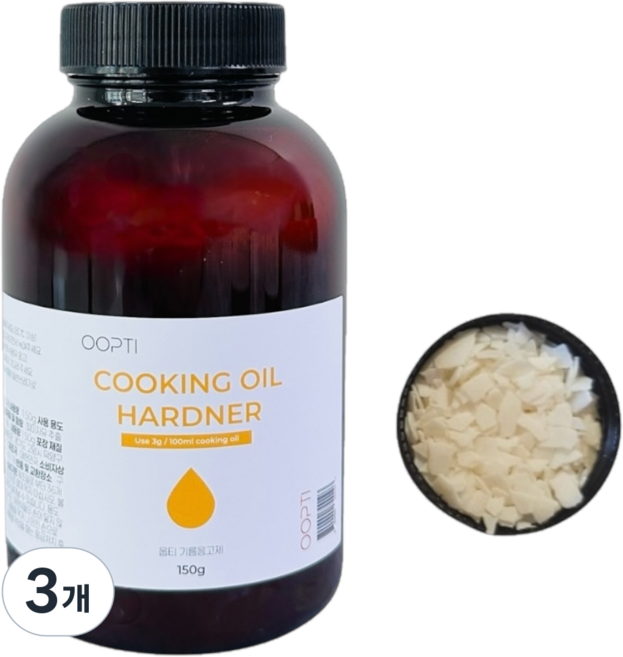 웁티 폐식용유 기름응고제 계량캡 용기형, 3개, 150g