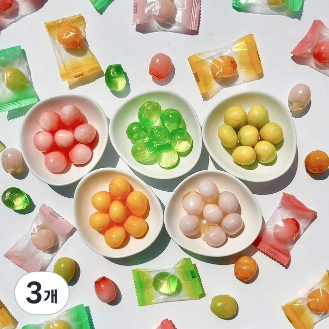 젤리키키 까먹는 과일젤리 믹스 리치 망고 복숭아 멜론 샤인머스켓, 3개, 1kg