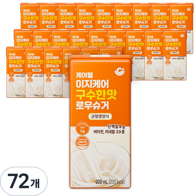 케어웰 이지케어 구수한맛 로우슈거 저당 균형영양식, 72개, 200ml