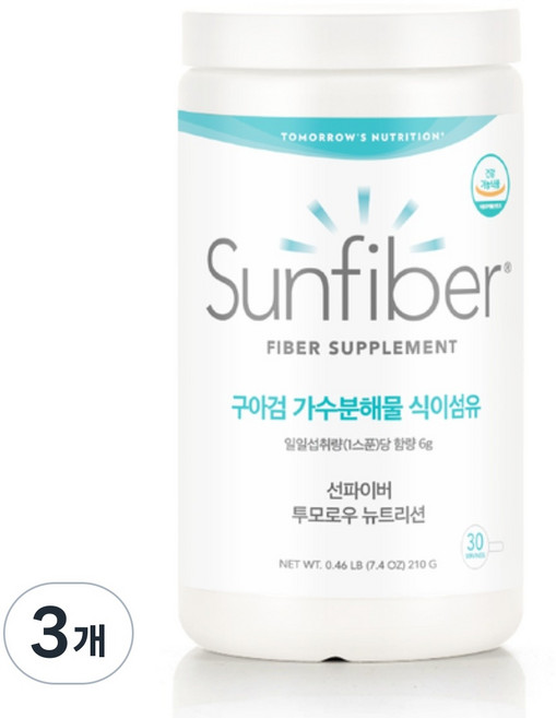 구아검가수분해물 미국 썬화이버 식이섬유 구아콩 쾌변 210g, 3개