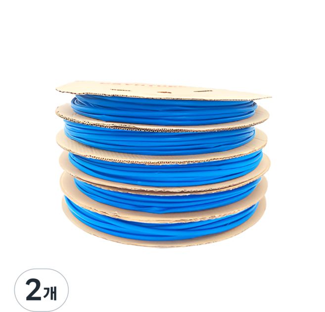 열수축튜브 1롤단위 블루컬러, 2개, 블루4파이200미터1롤