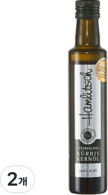 봄동비빔밥에 잘 어울리는 오스트리아 함리치 유기농 호박씨오일 100% 냉압착 호박씨유, 2개, 250ml - 쿠팡