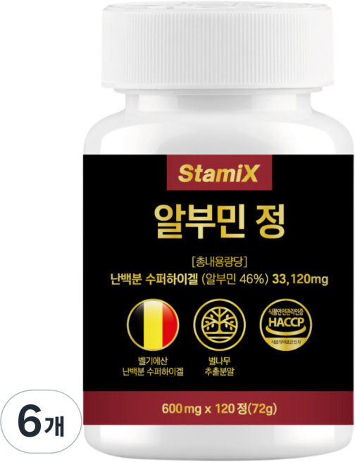 스테믹스 알부민 정 고함량 단백질, 6개, 120정