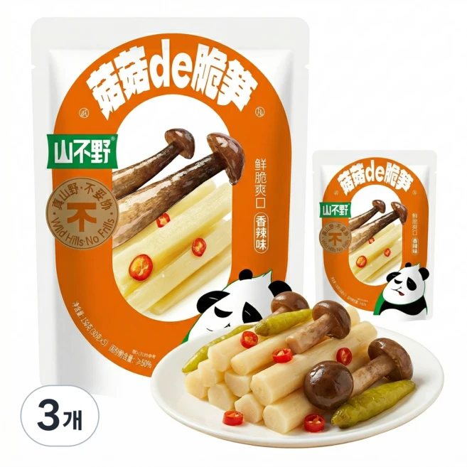 죽순 버섯 마라 참기름맛 소포장, 3개, 150g - 쿠팡