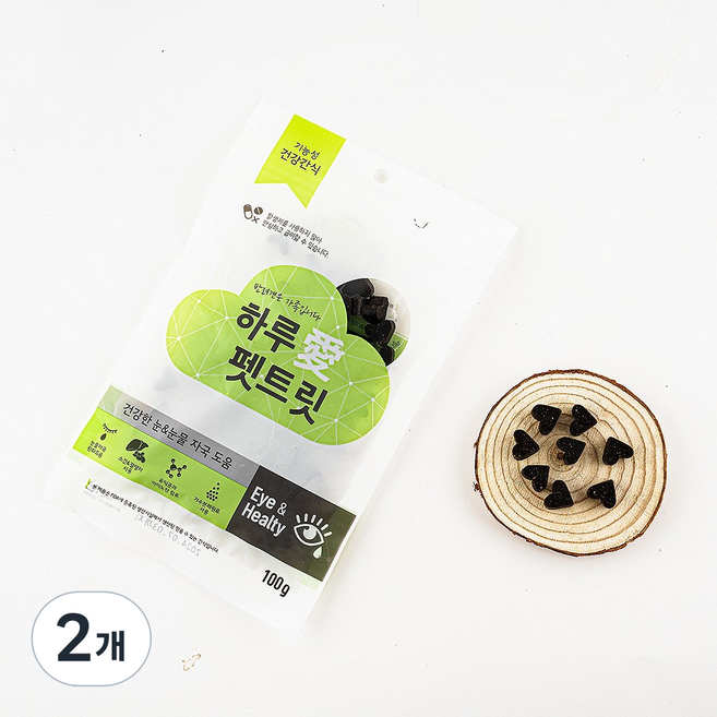 하루애 강아지 펫트릿 간식, 눈&눈물, 100g, 2개