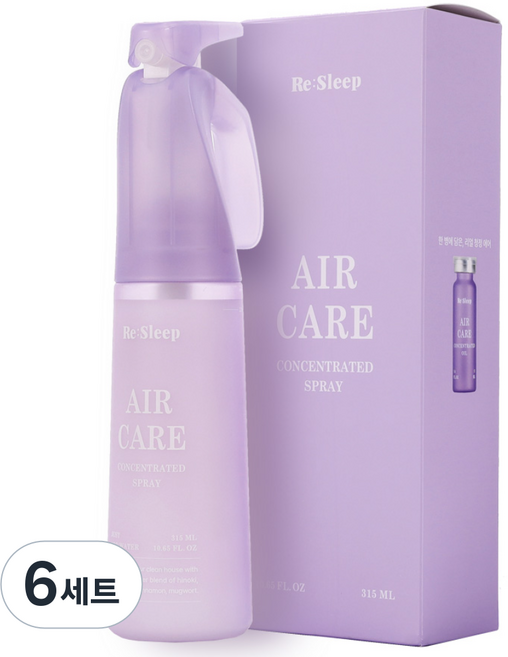리슬립 에어케어 피톤치드 편백 룸스프레이 탈취제 (오일 3% 앰플형), 6세트, 315ml