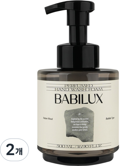 바빌룩스 퍼퓸 핸드워시 500ml 네이처 우드 대용량 항균 99% 손세정 거품 물비누, 2개