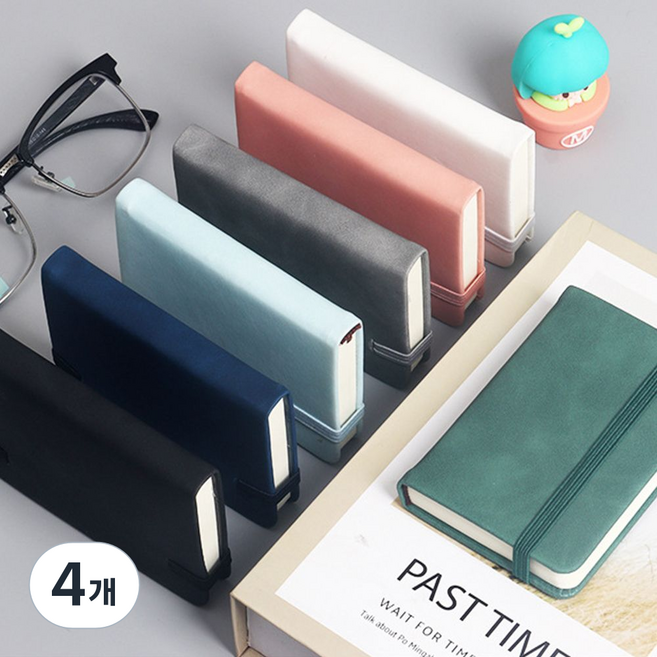 대용 미니 브로셔 포켓 수첩 휴대용수첩, 4개, 파란색