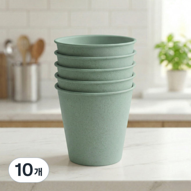 탄소창고 CXP 안 깨지는 다회용 물컵 180ml 종이컵 대용, 민트, 10개