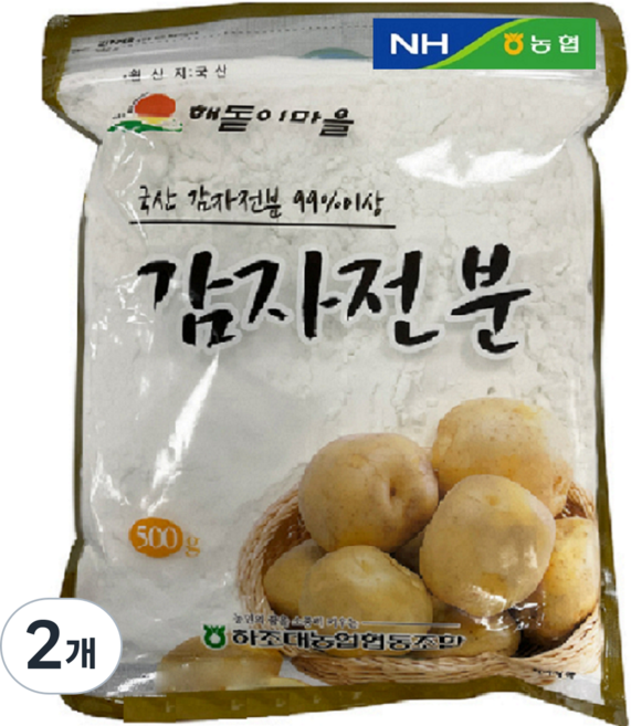 강원도농협 감자전분 당월도정(최근수확) 국내산 우량감자만 사용 강원도양양농협, 2개, 500g
