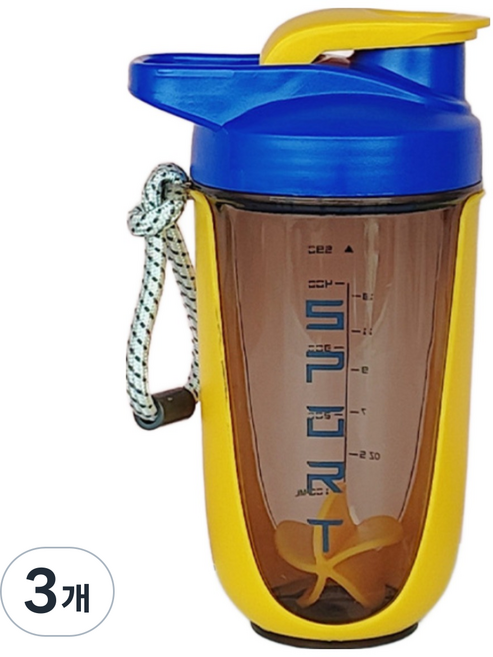 ANYOU블랜더보틀 스트라다트라이탄 보틀 SB, 590ml, 옐로, 3개