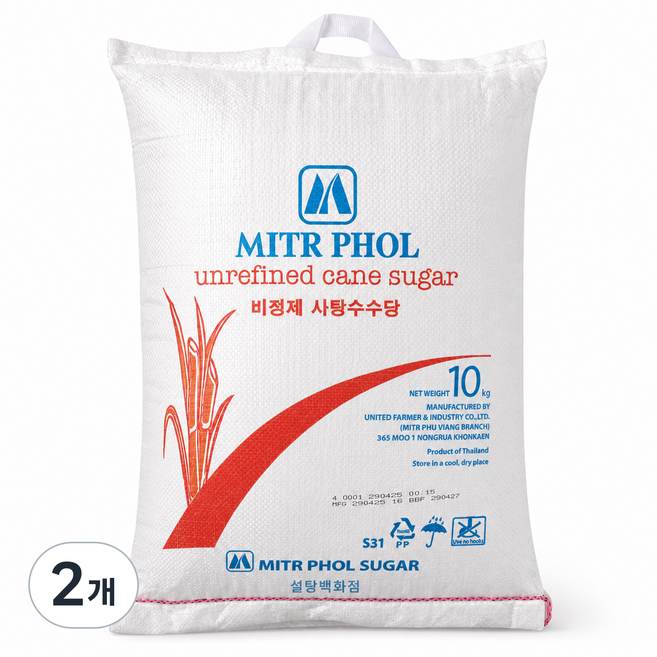 미트폴 비정제원당, 2개, 10kg