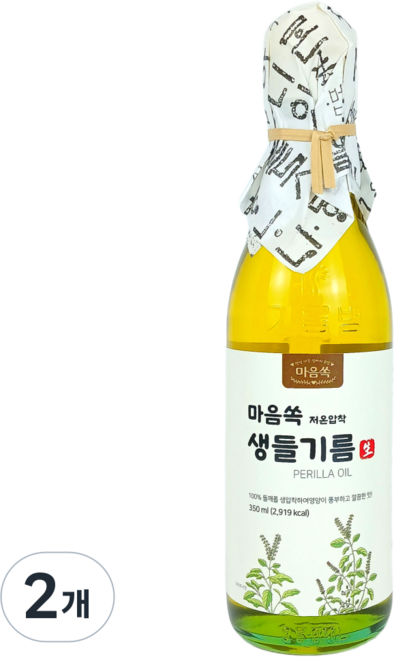 [마음쏙] 가족의 건강 저온압착 생들기름, 2개, 350ml