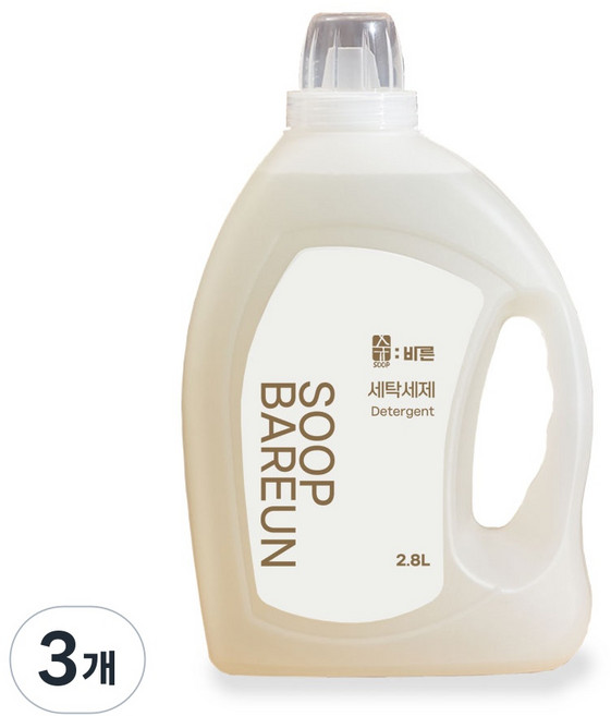 숲바른 아기 유아 대용량 세탁세제, 2.8L, 3개