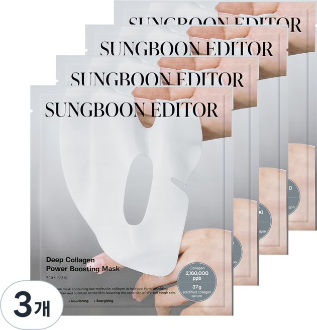성분에디터 탄력 리프팅 저분자 딥콜라겐 펩타이드 파워부스팅 겔마스크팩, 3개, 4개입