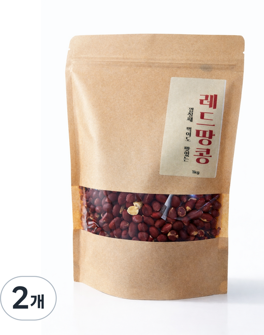 나나컴퍼니 볶음땅콩 껍질째먹어도맛있는 레드땅콩, 2개, 1kg
