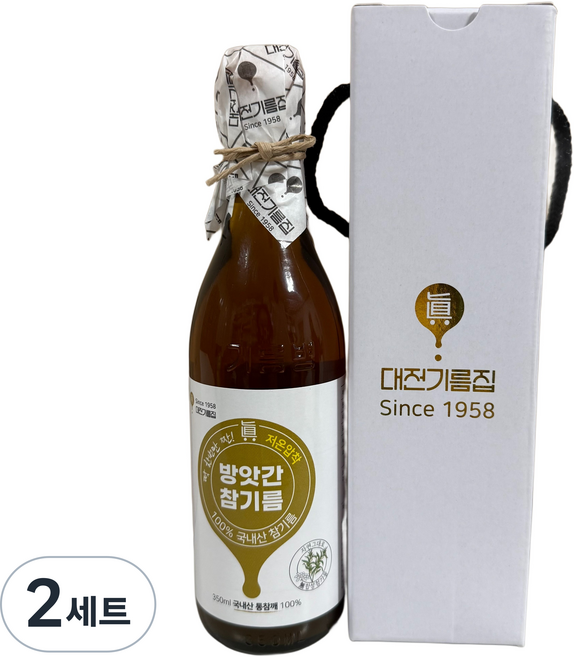 국산 참기름 선물세트, 2세트, 350ml