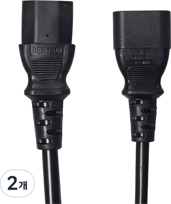 국산 캡코드 16A 파워 연장 케이블, 2개, 3m