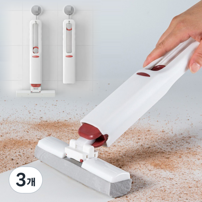 홀리크 미니 스퀴지 물흡수 물기제거 스펀지 욕실 싱크대 청소도구, 3개