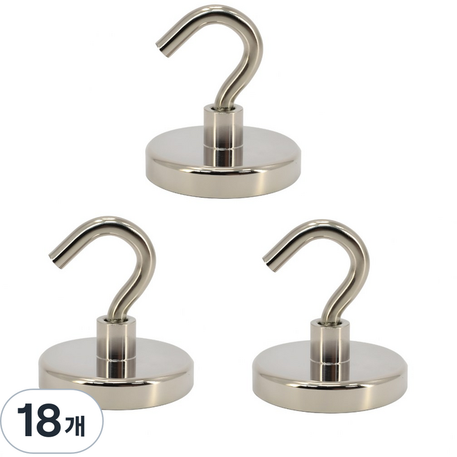 마니코 초강력 네오디움 후크 자석 40mm 고리형 자석 걸이, 18개