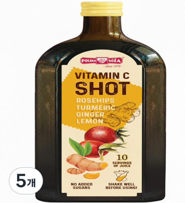 1979 폴스카로자 진저샷 비타민C 샷 로즈힙 생강 강황 레몬, 5개, 500ml