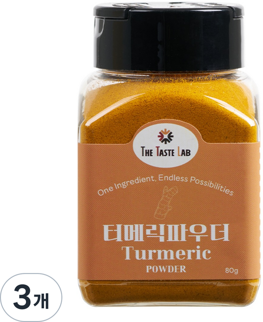 더테이스트랩 강황가루 터메릭 파우더 커큐민, 3개, 80g