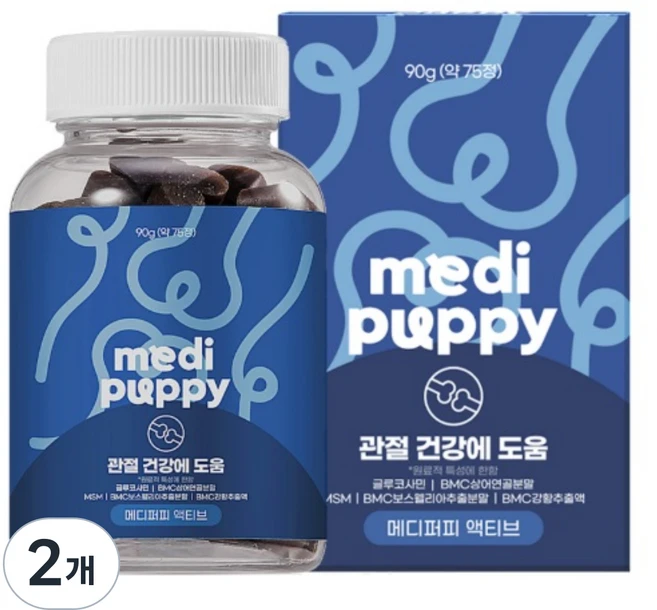 메디퍼피 리포좀 관절 염증 영양제 강아지 보스웰리아 노령견 노견 슬개골 강화 도움, 90g, 2개 - 쿠팡