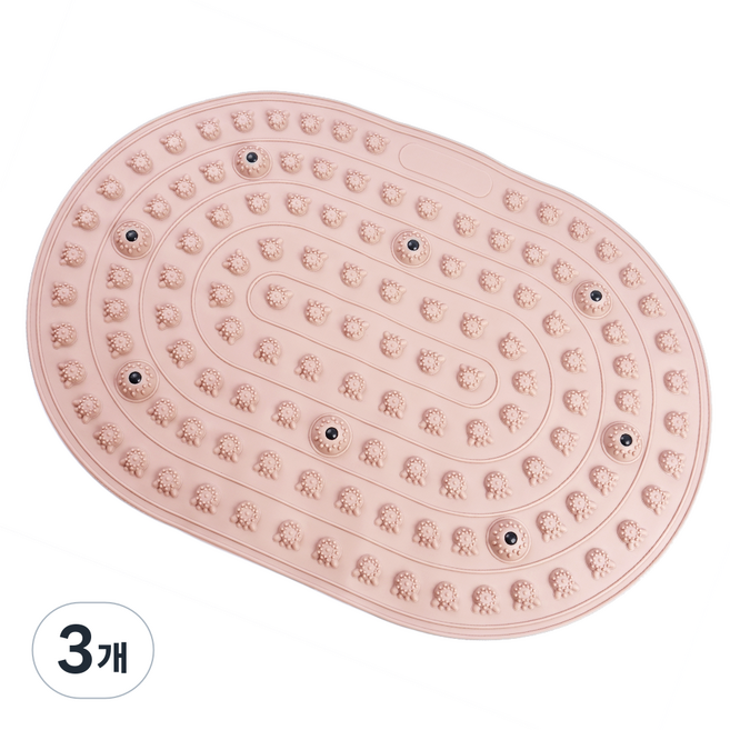 아노유 시원한 발지압판 매트 발마사지 주방 매트, 핑크, 3개