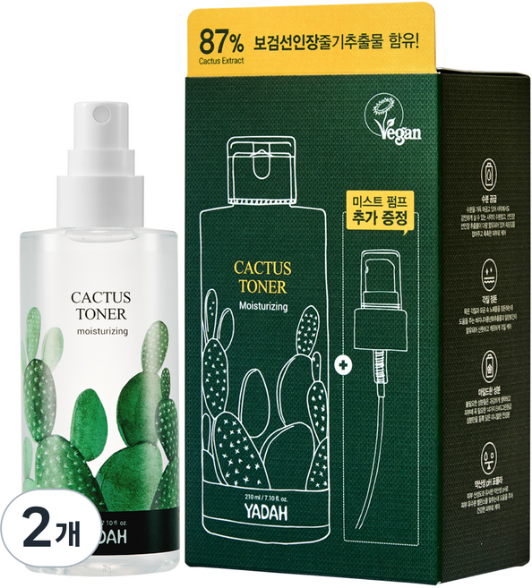 야다 선인장 토너, 210ml, 2개