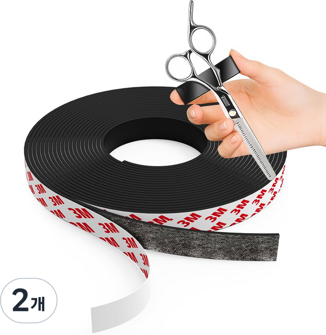 지구자석 3M 강력 자석테이프 10mm x 길이 3M, 2개